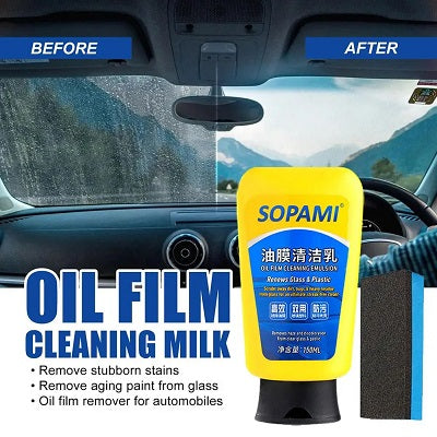 Limpiador de vidrio con de película de aceite Sopam