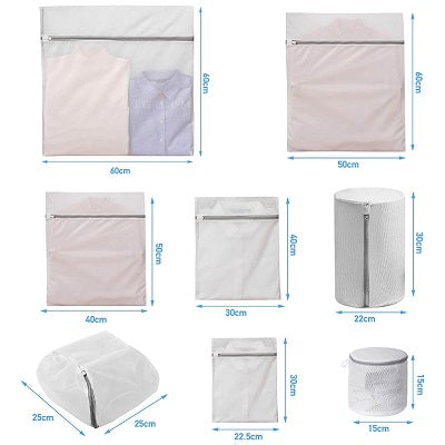 Kit X8 Bolsas Malla Para Lavadora Ropa