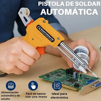 PISTOLA DE SOLDADURA AUTOMATICA + CARRETE DE ESTAÑO