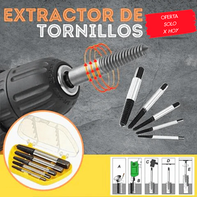 KIT EXTRACTOR DE TORNILLOS 5 PIEZAS DE GRIP&PULL®