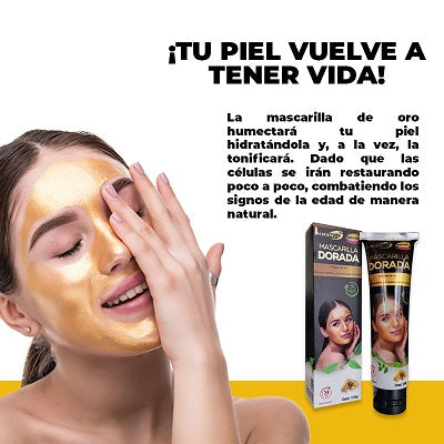 Mascarilla de Oro con Colageno Y Acido Hialuronico, Tubo 120g